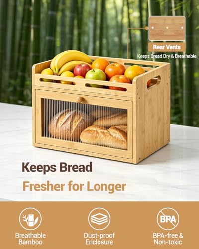 Bread Box for Kitchen Countertop, B...