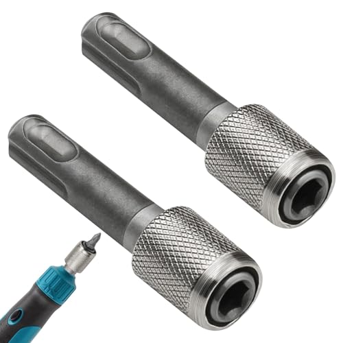 2 Piezas Adaptador porta brocas SDS-Plus 6,35mm (1/4'') Adaptador Portapuntas, Accesorios Taladro, Broca Hexagonal de Cambio Rápido, Adaptador para Taladro de Percusión