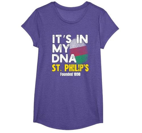 St. Philip's SPC Souvenir HBC Urban Apparel T-Shirt, Girls, Purple Heather, Large
