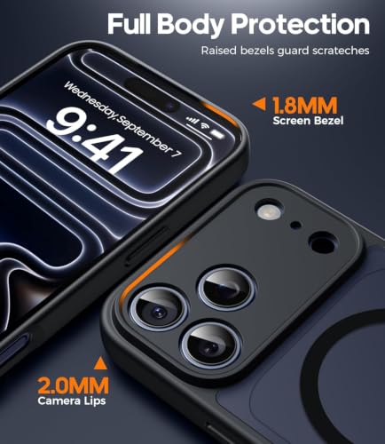 Image of Elzzi Magnetic Magsafe for iPhone 18 Pro Max / 17 Pro Max Case (Compatible with MagSafe) Slim Translucent Matte Shockproof with Anti-Fingerprint Phone Case Mustard