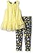 Calvin Klein Girls' Chiffon with Jersey Lining Tunic and Printed Leggings, Yellow, 3T