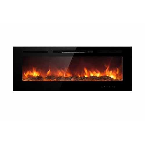 Cheminée électrique cheminée Murale encastrable Chicago L101,6xP14xH54,6