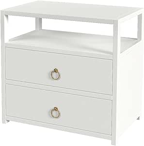 Butler Specialty Lark 2-Drawer Wide Wood Nightstand - White