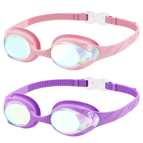 OutdoorMaster Kids Swim Goggles, 2 Pack Swimming Goggles with Quick Adjust