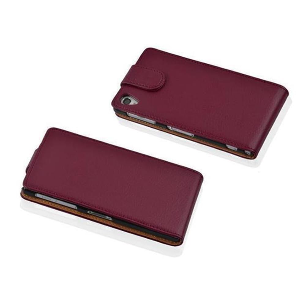 Cadorabo Custodia Libro per Sony Xperia Z1 in Rosso Cremisi - con Vani di Carte e Funzione Stand di Similpelle Strutturata - Portafoglio Cover Case Wallet Book Etui Protezione
