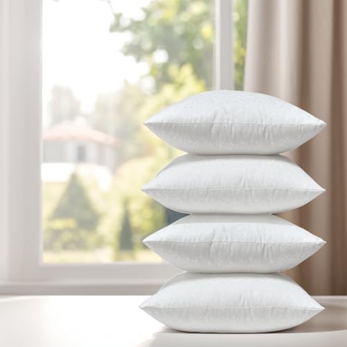 HOMTEC Pillow Inserts 18x18 Inch Set of 4 Puff Ball Mix Feather Fill by HOMTEC - Used condition - Image 8