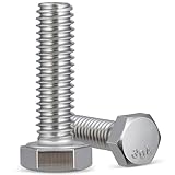 Krysay 30Pcs 1/4-20 x 1-1/2' Hex Head Screw Bolt,304 Stainless Steel 18-8,External Hex Drive,Fully Threaded.