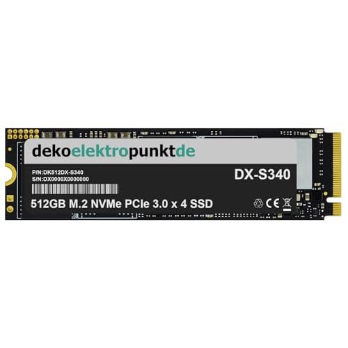 dekoelektropunktde 512GB M.2 NVMe Gen3 SSD Festplatte passend für Medion Erazer Recon E45, Alternatives Ersatzteil 2280 PCIe 3.0 x 4