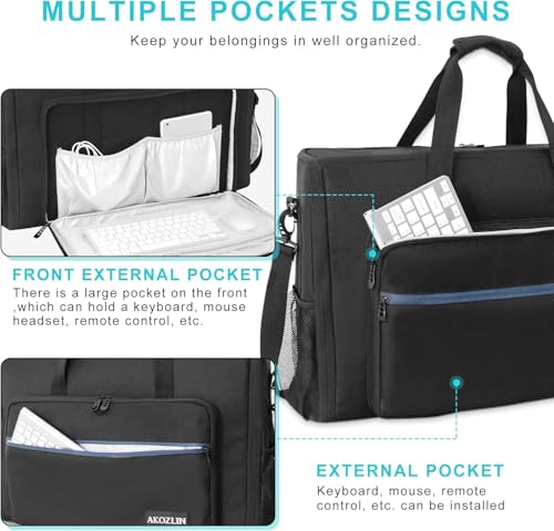 AKOZLIN 27-32 inch Monitor Bag, Dual Monitor Carrying Case(up to 2), Padded Monitor Travel Case (NOT for iMac), LCD Screens/TVs Transport Tote Bag with Shoulder Strap Accessories Pocket by AKOZLIN - Image 5