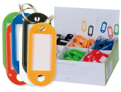 Porte-clés porte-étiquette Q-Connect transparent lisible et robuste