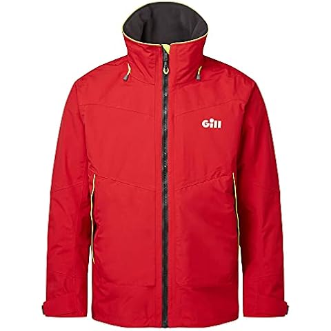 Gill OS3 Mens Coastal Sailing Jacket - Waterproof & Stain Repellent (Red, M) Cover