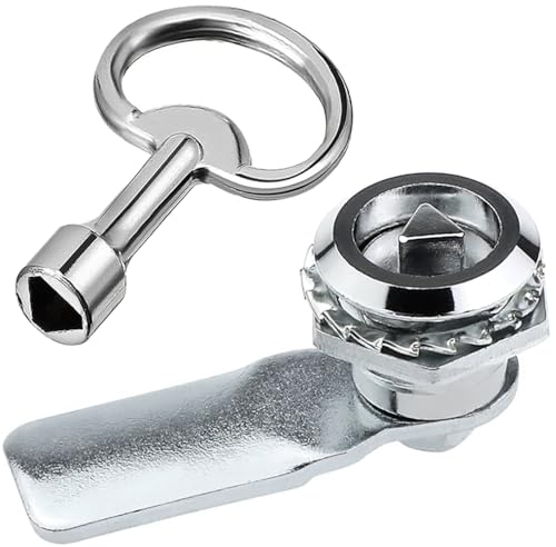 Litensh Cerradura de caja de medidor eléctrico y de gas con llave triangular, cerradura de leva de gabinete, cerradura de caja de medidor, cerradura de armario, llave de correo, puerta de tren de