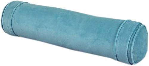 Miniatura 3 de Almohada larga cilíndrica para sofá cama, almohada redonda cervical con funda de almohada lavable para cintura, cuello, rodilla y piernas (azul