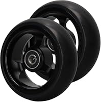 4-Zoll-Rollstuhl-Ersatz-Vorderräder, Rutschfeste Pu-Rolle Für Sportrollstuhl, Spurlos, 2 Stück/Black/100Mm/4In