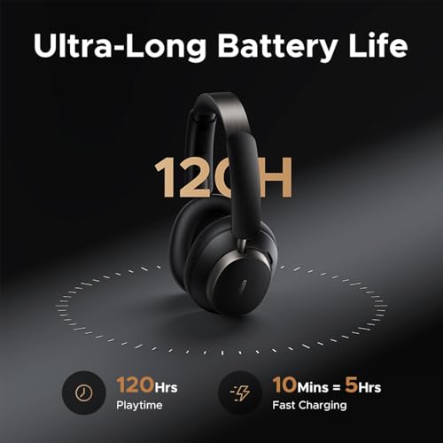 UGREEN Studio Pro hoofdtelefoon Draadloos Bluetooth Over Ear met hybride adaptieve actieve ruisonderdrukking, Bluetooth 6.0, Hi-Res Dual, LDAC, 120 uur speeltijd, ruimtelijk geluid, EQ in app - Afbeelding 6