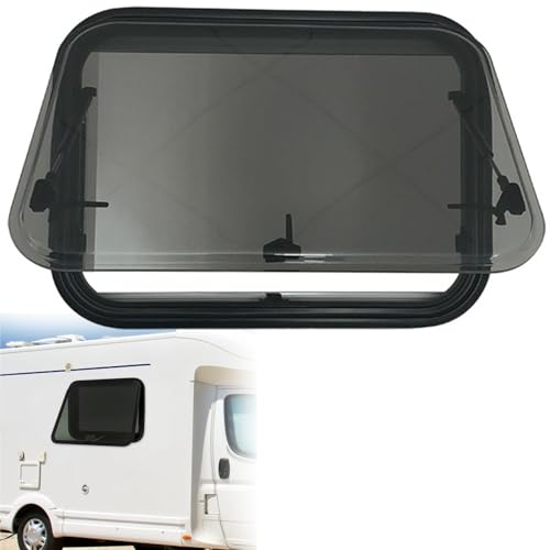 Rv Window, Camper Window, Caravan Side Window, Acrylic Glass Window Double Layers,Aluminum Alloy Frame,65° Max Opening Angle,500*400mm