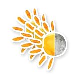 Watercolor Sun Versus The Moon Vinyl Stickers 3 Pack 3 Inch