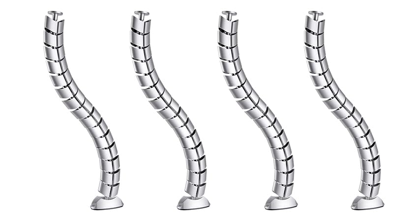 PVC Vertebrae Snake Cable Manager, Dual Channel Cord Concealer Organizer for Desks, Cabinets, Tables (4 Pack)-picture-18