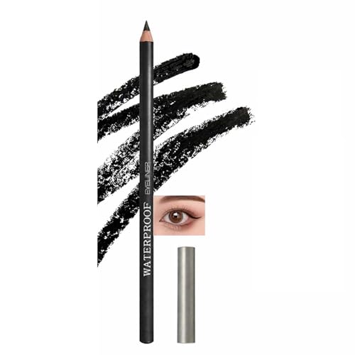 Image of Intense Black Kohl Eyeliner Pencil For Waterline & Sensitive Eyes - Highly Pigmented Long Lasting Formula, Smudge Proof Waterproof Eye Makeup With Smooth Creamy Application