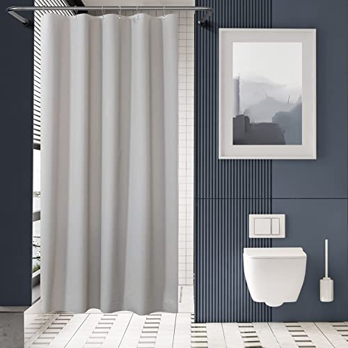 AmazerBath Stall Shower Curtain 36x72, Heavy Duty Plastic, Grey with 2 Weighted Stones and 6 Grommet Holes by AmazerBath - Used condition - US$8.65