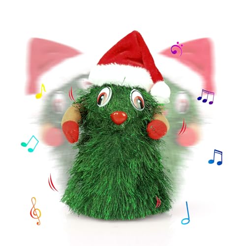 Landifor 16.5cm Singing Dancing Christmas Tree Battery Operated Rotating Twisting Xmas Tree Christmas Electric Musical Wriggle Toy Xmas Gift for Kids Adults Christmas Eve Family Gathering