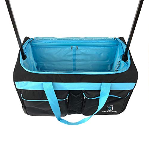 Backstage Dance Travel Bag with Garment Rack - Black/Turquoise