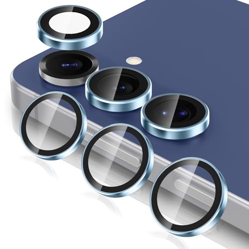 Casetego for Galaxy S25 Plus Camera Lens Protector,9H Hardness,Scratch Resistant,Ultra-thin Tempered Glass,Metal Individual Camera Lens Cover for Samsung Galaxy S25 Plus 5G,Case Friendly,Light Blue