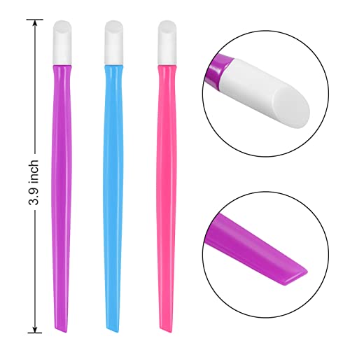 10Pcs Rubber Nail Cuticle Pusher Tipped Plastic Handle Nail Art Tool Nail Acrylic Cuticle Pusher Cleaner (Random Color) #TOP1