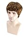 Kalyss Short Brown Curly Wavy Wigs for Women Premium Synthetic Brown Men's Wig