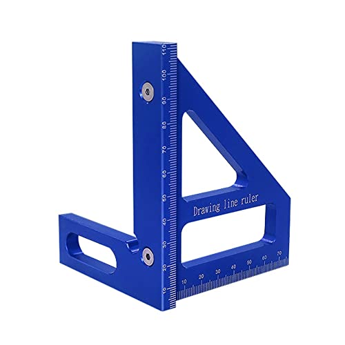 3D Multi-Angle Measuring Ruler 45/90 Degree Woodworking Angle Ruler Miter Triangle Ruler Scriber Angle Measuring Tool For Engineer Carpenter Blue #TOP16