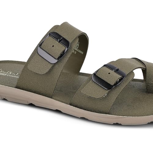 Image of WALKAROO Men's Fashion Sandal with Cushion Sole, Toe Seperator, Dual Buckle Straps - WGR53230