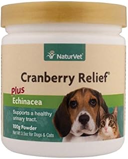 NaturVet Cranberry Relief, 100 Gram Powder, Dog and Cat Health Supplements for Urinary