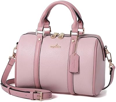 Angel Kiss Women Satchel Purses and Handbags Vegan Leather Boston Barrel Bag Top Handle Shoulder Pur...