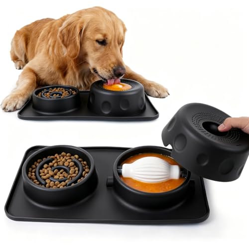 Slow Feeder Dog Bowls for Liquid/Dry Food, Bone Broth Dog Lick Bowl 380ML by LETSQK - Used condition - US$8.82
