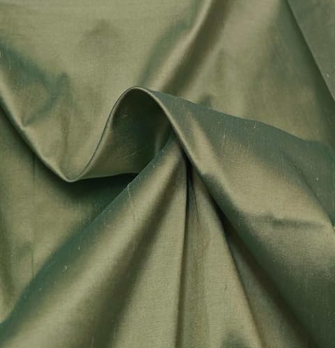 Tissu Dupioni 100% soie menthe or au mètre largeur 137,2 cm