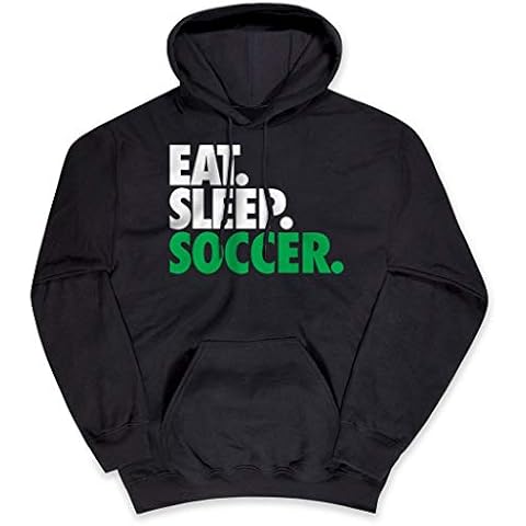 ChalkTalkSPORTS Soccer Standard Sweatshirt | Eat Sleep Soccer | Black | Youth Large Cover