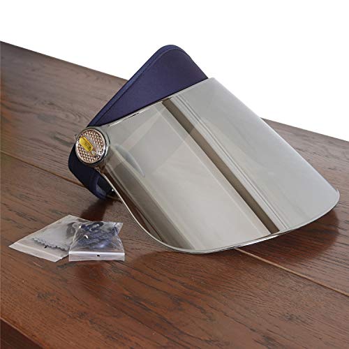 Sun Visor Hat Cap Uv Protection - Premium Adjustable Solar Headband Face Shield (Navy/Mirror) #TOP1