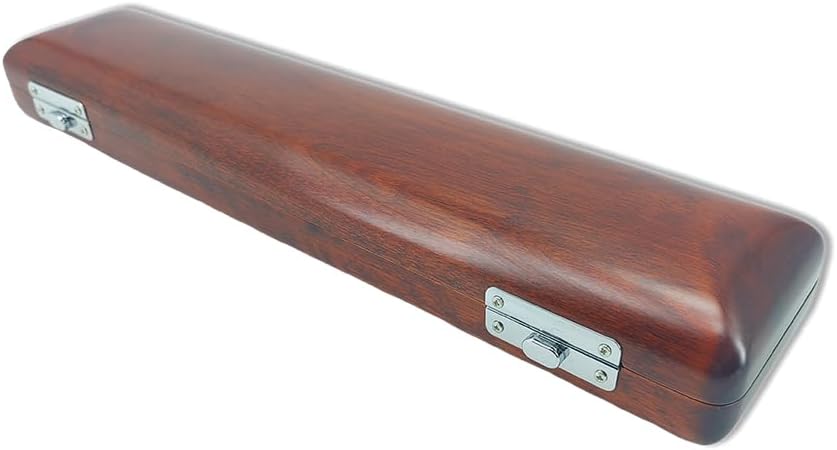yinfente 16 Hole C Foot Flute Case Solid Wood Hard Shell And Oxford Outer Bag Adjustable Strap Portable Storage Box Flute Bag For Beginners,Students,Players Musicians