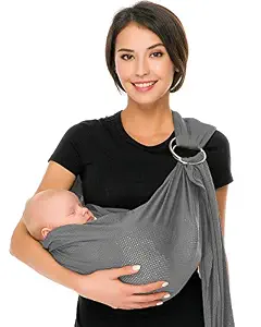 CUBY Water Baby Sling Carrier Lightweight Breathable Mesh Baby Ring Sling for Newborns and Toddlers