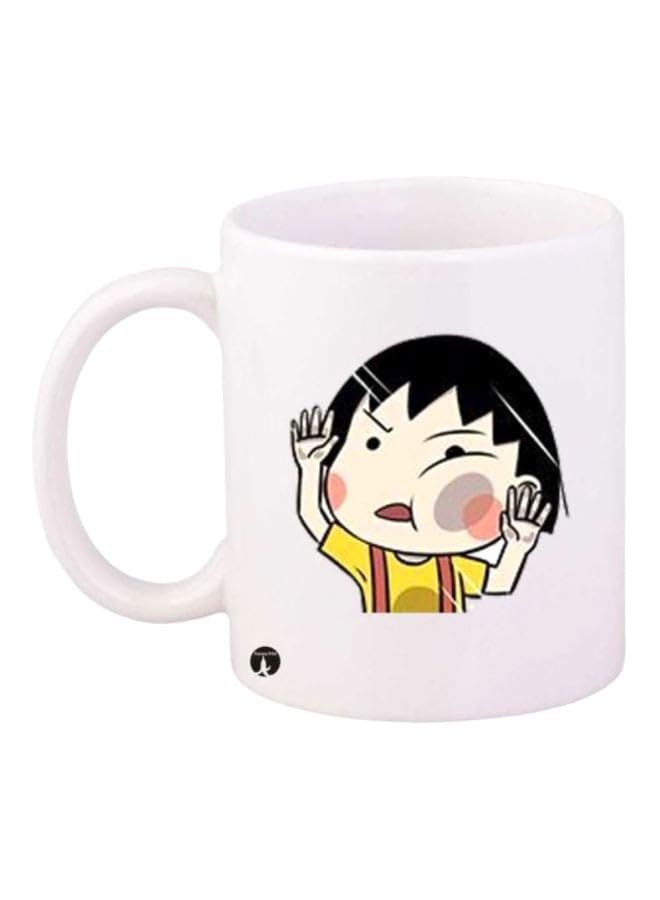 RYN Anime Chibi Maruko Chan Printed Mug White/Beige/Yellow - RYNmg12630