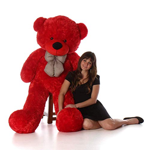 Image of Giant Teddy Bear 4 Feet - Soft Plush Stuffed Toy for Kids & Girlfriend, Soft Toy for Kids - Birthday Gift for Girls, Plush Toy Big Cuddly Hugging Bear, Gifts for Valentine's Day (Red)