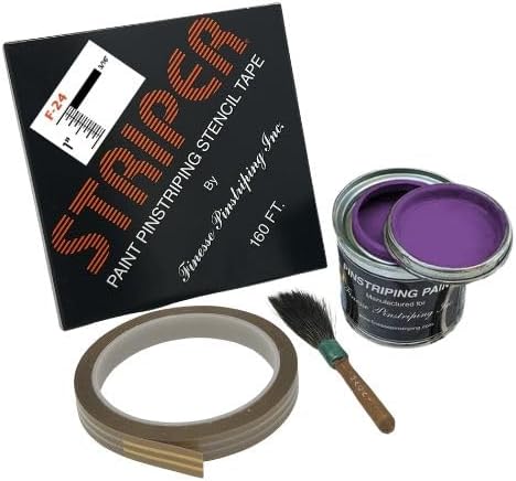 Automotive Pinstriping KIT - Stencil/Brush/Paint - Pinstripe Your Car/Truck Results: 3/16 inch Stripe (Purple, 160 Foot roll)
