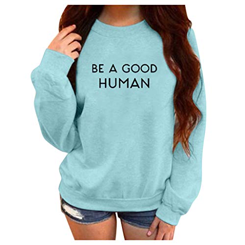 ã€“FEISI22ã€“Women's Long Sleeve Loose Printed Tops Sweater Pullover Casual Blouse T-Shirt Warm Sweater Crewneck Sweater