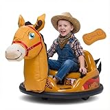 ImaginAir 6V Horse Toys Toddler Bumper Car - Toddler Toy, Kids Electric Car, Ride On Toy, w/Music, Parent Remote Control, LED Lights, 360° Spin, Auto-inflated, 1 MPH, Max Weight of 66lbs, Age 1.5-4