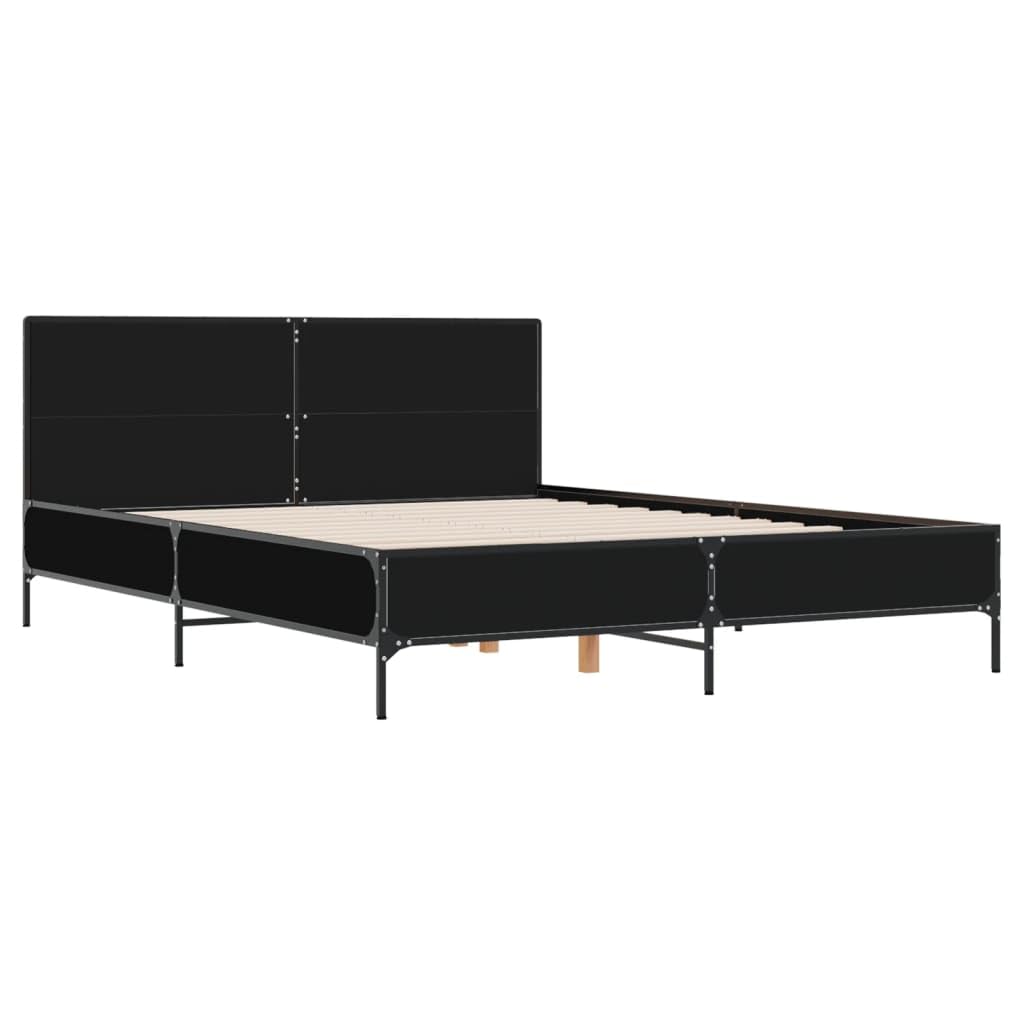 Legno Multistrato Stabile Metallo Nero 150x200 cm