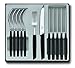 Price comparison product image Victorinox Modern Cutlery Set for 6 People, Set of 2, Includes Sharp Knives, With Wavy Edge, Plastic Handle, Black