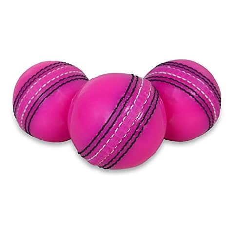 KSZ TRADERS Cricket rubber soft balls for practice (SET OF 3) PINK Cover
