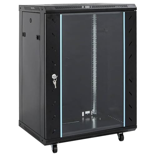 15U 19" Wall Mount Server Cabinet 600mm x 600mm – Network Rack Data Cabinet with Lockable Glass Door - Fan PDU & Shelf Included - 19 Inch Rack Enclosure for Patch Panels, Switches & CCTV Equipment
