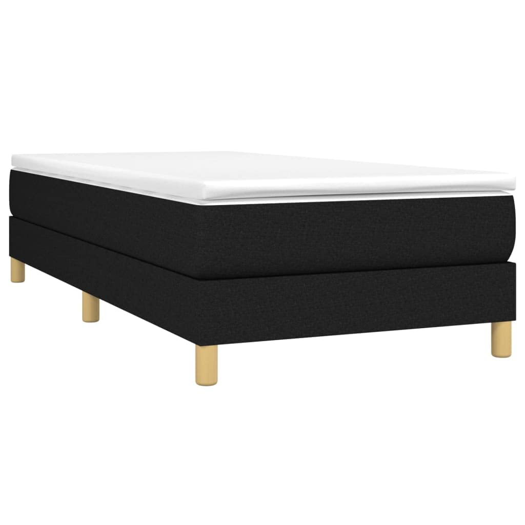 vidaXL Estructura de Cama con somier Tela Negro 90x190 cm