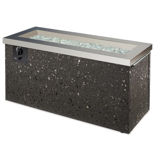 The Outdoor Greatroom Company Stainless Steel Key Largo Linear Gas Fire Pit Table - Modern Outdoor Fire Pit For Patio - Made In Usa - 80,000 Btus #TOP4